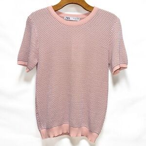 Zara Pink Knit Top size Large